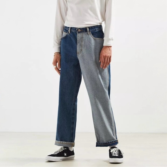 BDG Other - BDG Colorblock Baggy Wide Leg Jeans Mens 32x28 Cotton Hip Hop Skater *Flaw